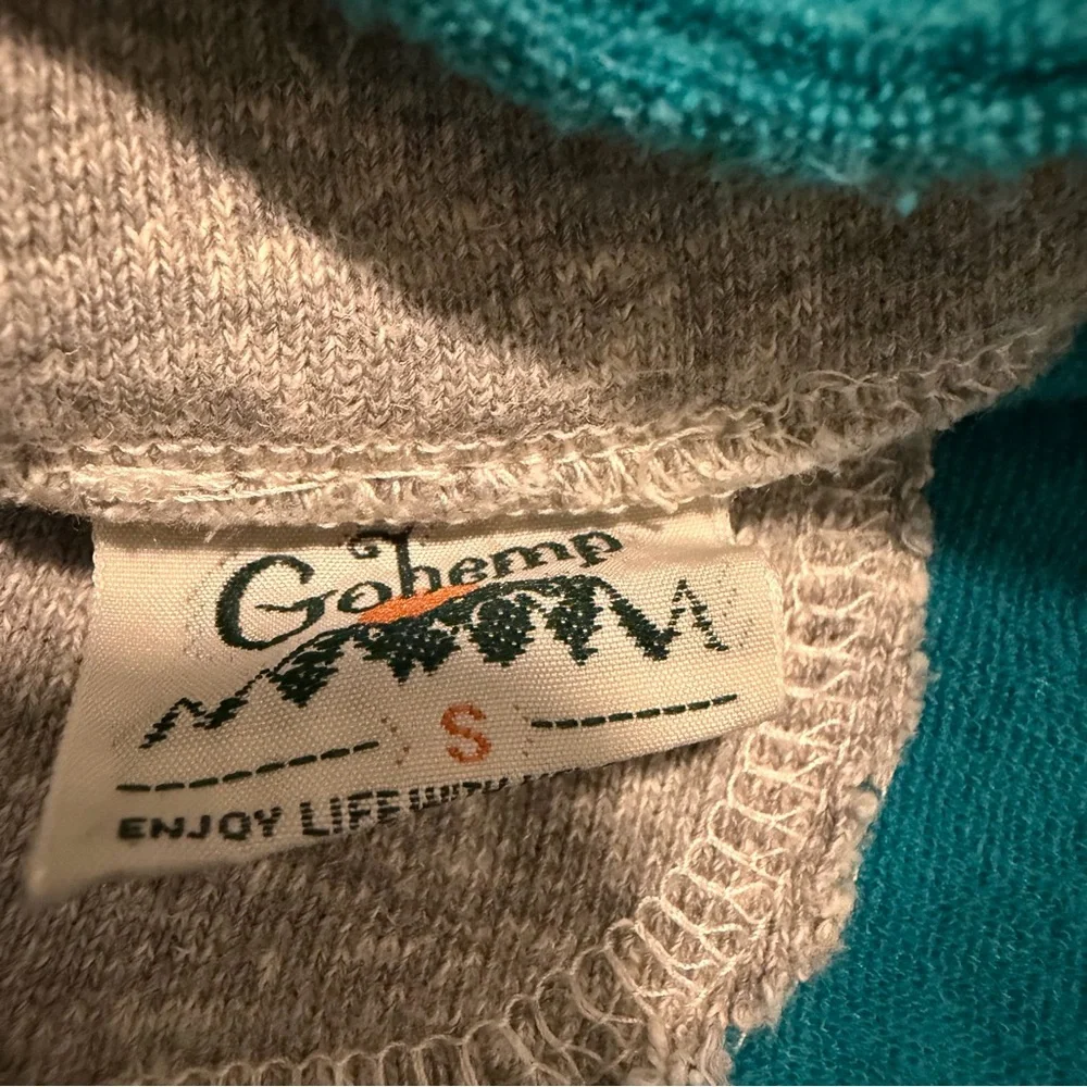 GOHEMP Tech Fleece Jacket  Unisex Size Small Blue/Grey